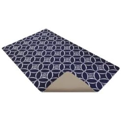 Drymate 16"x 28" Feeding Placemat For Cats And Dogs - Indigo Navy & White