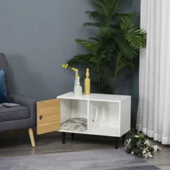 PawHut Cat Litter Box Enclosure Hidden Kitten Condo Decorative Side Table Pet House With Soft Cushion & Storage Space -PawHut Sales Store GUEST a17ef3e0 a61f 49a7 9a59 22b885e53844