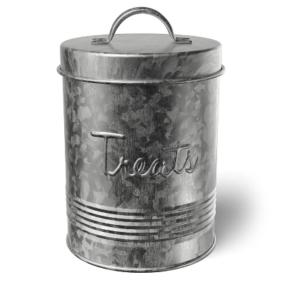 Amici Pet Retro Treats Storage Canister, 72 Oz. , Galvanized Metal 1 Amici Pet Retro Treats Storage Canister, 72 Oz. , Galvanized Metal
