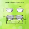 Pet Adobe Double Elevated Dog Bowls With Decorative Stand - Black/Silver