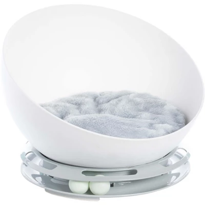 Plastic Bowl Shaped Sleeping Bed House Cat Cave Lounge With Ball Toy 7 Plastic Bowl Shaped Sleeping Bed House Cat Cave Lounge With Ball Toy - Image 7