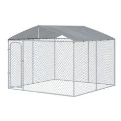 PawHut Outdoor Metal Dog Kennel, Pet Playpen With Steel Lock, Mesh Sidewalls And Cover For Backyard & Patio -PawHut Sales Store GUEST a40e3984 7f61 445c a09e 1091a5fba233