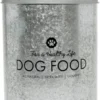 Amici Pet Buster Healthy Life Dog Food Large Galvanized Metal Storage Bin, Airtight With Lid And Metal Handles, 17 Lbs Dry Food Capacity