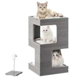 PawsMark Multi Level Modern Cat Tall Climbing Tree House For Indoor Cats | Wood Tower Luxury Furniture Stand With Removable Soft Blanket And Condo -PawHut Sales Store GUEST a5d96f1d 7a11 41b7 8ef7 52e6879bf438