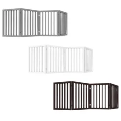 Pet Adobe Indoor Pet Gate - Folding Dog Gate For Stairs Or Doorways - Freestanding Pet Fence For Cats And Dogs