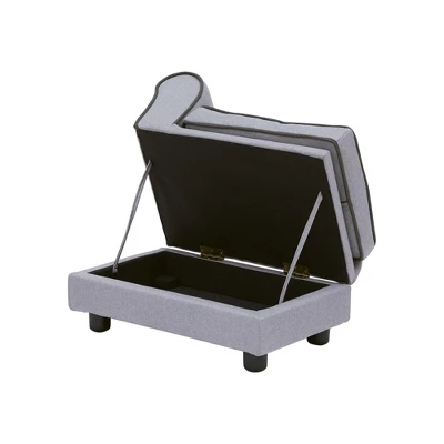 Teamson Pets Luxurious Upholstered Ivan Chaise Lounge Sofa Dog Bed With Removable Cushion And Underneath Storage For Cats & Extra-Small Dogs, Gray 5 Teamson Pets Luxurious Upholstered Ivan Chaise Lounge Sofa Dog Bed With Removable Cushion And Underneath Storage For Cats & Extra-Small Dogs, Gray - Image 5