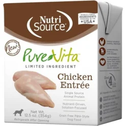 NutriSource PureVita Grain Free Chicken Entree Pate Style Tetra Pak Wet Dog Food - 12.5 Oz