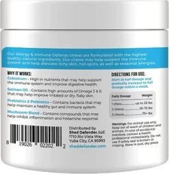 Shed Defender Allergy & Immune System Soft Chew Supplements For Dogs - Skin & Seasonal Allergy Relief - 90 Ct. 9 Shed Defender Allergy & Immune System Soft Chew Supplements For Dogs - Skin & Seasonal Allergy Relief - 90 Ct. -PawHut Sales Store GUEST abba9d36 4fed 4e6d b61c 30bcec1410a5