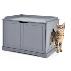 Costway Cat Litter Box Cabinet Furniture Cat Washroom Storage Bench -PawHut Sales Store GUEST adc5a3f2 355e 4793 b664 d32dd20952c2