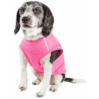 Pet Life Active 'Aero-Pawlse' Heathered Quick-Dry Dog And Cat Tank Top - Pink - S 2 Pet Life Active 'Aero-Pawlse' Heathered Quick-Dry Dog And Cat Tank Top - Pink - S - Image 2