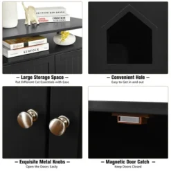 Costway Wooden Cat Litter Box Enclosure Hidden Cat Washroom W/ Storage Layer -PawHut Sales Store GUEST b3920c21 fe30 4c7f 9b8f c0e0c47e7dd6