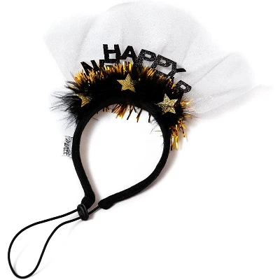 Midlee Happy New Year Dog Headband 2 Midlee Happy New Year Dog Headband - Image 2