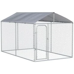PawHut Outdoor Metal Dog Kennel, Pet Playpen With Steel Lock, Mesh Sidewalls And Cover For Backyard & Patio -PawHut Sales Store GUEST b42f4af0 5e6a 478b 820c 3fd5327f3013