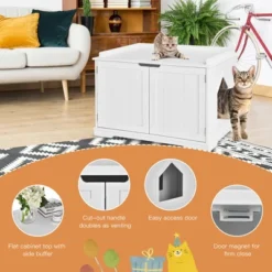Costway Cat Litter Box Cabinet Furniture Cat Washroom Storage Bench -PawHut Sales Store GUEST b4e66847 fee4 41a8 9b0e f81b23afee78