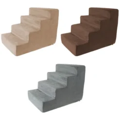 Pet Adobe 4-Step Stairs For Dogs And Cats - High-Density Foam, Gray -PawHut Sales Store GUEST b7a280e1 bd7e 4a53 a15d c4930c249197
