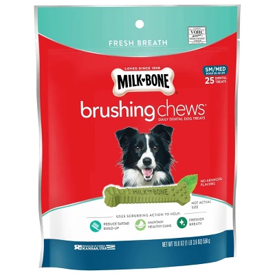 Milk-Bone Brushing Chews Daily Chicken Dental Dog Treats, Fresh Breath, Small/Medium - 19.6oz 3 Milk-Bone Brushing Chews Daily Chicken Dental Dog Treats, Fresh Breath, Small/Medium - 19.6oz - Image 3