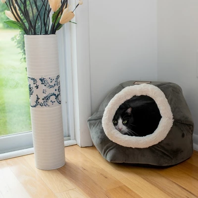 Armarkat Cat Bed C80CSH/MB Gray Velvet 1 Armarkat Cat Bed C80CSH/MB Gray Velvet
