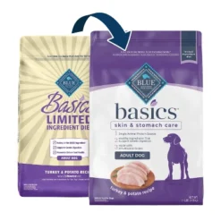 Blue Buffalo Basics Skin & Stomach Care Natural Adult Dry Dog Food With Turkey & Potato - 11lbs