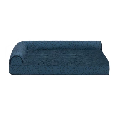 FurHaven Plush & Almond Print Orthopedic Deluxe L-Chaise Pet Bed For Dogs & Cats 1 FurHaven Plush & Almond Print Orthopedic Deluxe L-Chaise Pet Bed For Dogs & Cats