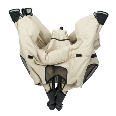 Petique Bedside Lounge 2 Level Foldable Wheeled Pet Bunk Bed & Cot W/ 2 Memory Foam Mattresses, Machine Washable Covers, & Travel Bag, Zebra Vibes 4 Petique Bedside Lounge 2 Level Foldable Wheeled Pet Bunk Bed & Cot W/ 2 Memory Foam Mattresses, Machine Washable Covers, & Travel Bag, Zebra Vibes - Image 4