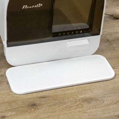 PawHut Cat Litter Box With Lid, Covered Litter Box For Indoor Cats With Tray, Scoop, Filter, 17" X 17" X 18.5", White 5 PawHut Cat Litter Box With Lid, Covered Litter Box For Indoor Cats With Tray, Scoop, Filter, 17" X 17" X 18.5", White - Image 5