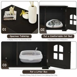 Costway Large Wooden Cat Litter Box Enclosure Hidden Cat Washroom W/ Divider 14 Costway Large Wooden Cat Litter Box Enclosure Hidden Cat Washroom W/ Divider -PawHut Sales Store GUEST bcd0709b f4cd 4c88 ab14 2e4cea76f4ce