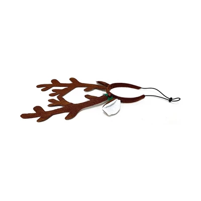 Midlee Brown Reindeer Dog Antlers Headband Pet Christmas Costume 2 Midlee Brown Reindeer Dog Antlers Headband Pet Christmas Costume - Image 2
