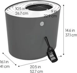 IRIS USA Top Entry Cat Litter Box With Cat Litter Scoop -PawHut Sales Store GUEST bef5fd6e 8f69 4ffe 91e7 1f1845687411