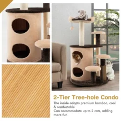 Costway 40'' Cat Tree Tower Multi-Level Activity Tree With 2-Tier Cat-Hole Condo -PawHut Sales Store GUEST bf5ce649 cb54 4114 9969 5d9dd7dae8f8