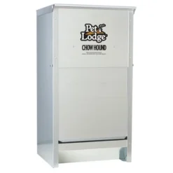 Little Giant CH25 Indoor And Outdoor Dry Food Automatic Heavy Gauge Steel Dog Feeder Chow Hound 25 Pound Capacity (2 Pack)