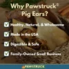 Pawstruck Natural Jumbo Pig Ears Chews For Dogs | Premium Pork Treats Made In USA | Supports Dental Health | No Artificial Ingredients