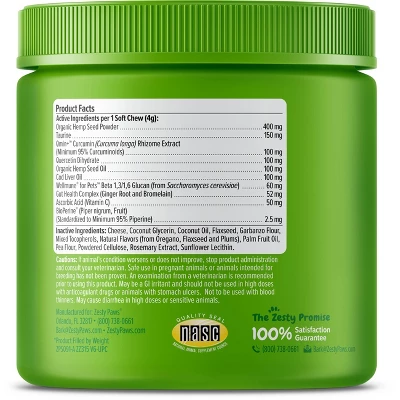 Zesty Paws Hemp Elements Allergy Immune Soft Chews For Dogs - Cheese Flavor - 90ct 1 Zesty Paws Hemp Elements Allergy Immune Soft Chews For Dogs - Cheese Flavor - 90ct