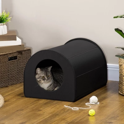 PawHut Dome Heated Cat House Portable And Waterproof Pet Shelter For Kitty In Winter 2 PawHut Dome Heated Cat House Portable And Waterproof Pet Shelter For Kitty In Winter - Image 2
