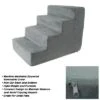 Pet Adobe 4-Step Stairs For Dogs And Cats - High-Density Foam, Gray