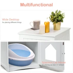 Tangkula Wooden Pet Cat House Litter Box Cat Washroom Nightstand Cat Storage Bench 15 Tangkula Wooden Pet Cat House Litter Box Cat Washroom Nightstand Cat Storage Bench -PawHut Sales Store GUEST c815a6a6 70fb 4e10 a815 a8f393abc083