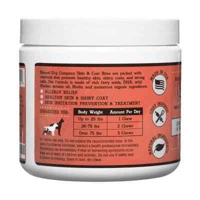 Natural Dog Company Skin & Coat Supplement - Salmon/Peas - 90ct 2 Natural Dog Company Skin & Coat Supplement - Salmon/Peas - 90ct - Image 2