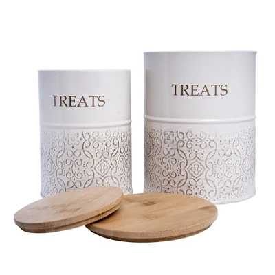American Pet Supplies Modern Farmhouse Dog Treat Canister - White Swan (set Of 2) 1 American Pet Supplies Modern Farmhouse Dog Treat Canister - White Swan (set Of 2)
