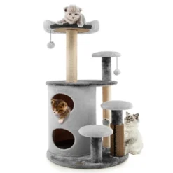 Costway 40'' Cat Tree Tower Multi-Level Activity Tree With 2-Tier Cat-Hole Condo -PawHut Sales Store GUEST cadd8d27 ba12 4bc3 8637 e0b9e7d56476