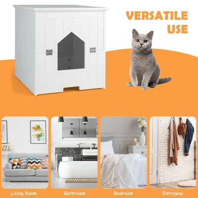 Tangkula Cat Litter Box Enclosure W/ Flip Magnetic Half Door Hidden Litter Box Enclosure 3 Tangkula Cat Litter Box Enclosure W/ Flip Magnetic Half Door Hidden Litter Box Enclosure - Image 3