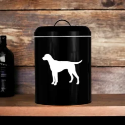 Amici Pet Dog Black/White Buster Food Storage Bin, Large, 17lbs Dry Food Capacity, Metal Storage Container -PawHut Sales Store GUEST cefcda80 2b64 41d0 bc4b 1ee9bdb9e461
