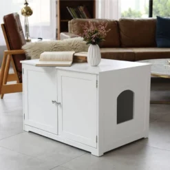 Merry Products Kitty Litter Loo Bench Cat Litter - White