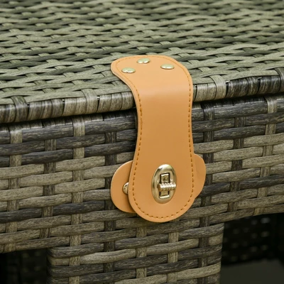 PawHut Rattan Cat Bed With Removable Divider, Double-Room Wicker Cat Beds For Indoor Cats, Pet Furniture For 2 Cats, Cushions, Outdoor Indoor, Gray 4 PawHut Rattan Cat Bed With Removable Divider, Double-Room Wicker Cat Beds For Indoor Cats, Pet Furniture For 2 Cats, Cushions, Outdoor Indoor, Gray - Image 4