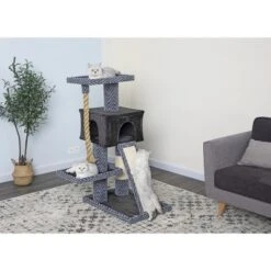 Go Pet Club 49" Sequoia Cat Tree Condo With Jungle Rope And Sisal Scratching Board LP-854 - Gray/Black