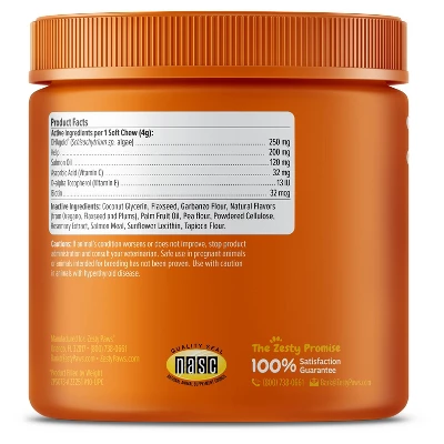 Zesty Paws Skin Health Salmon Soft Chews For Dogs - Salmon Flavor - 90ct 1 Zesty Paws Skin Health Salmon Soft Chews For Dogs - Salmon Flavor - 90ct