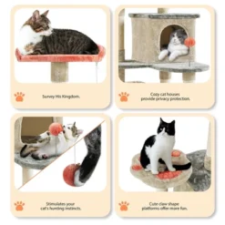 Yaheetech 57.5" Tall Cat Paw-Shaped Play Tower With Natural Sisal, Beige -PawHut Sales Store GUEST d41af01b cbae 485c 8104 bcab63d0eb15