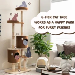 Costway 75'' Multi-layer Wooden Cat Tree Indoor Tower Activity Play Center With 2 Condos 13 Costway 75'' Multi-layer Wooden Cat Tree Indoor Tower Activity Play Center With 2 Condos -PawHut Sales Store GUEST d42d2692 e646 4a00 b46f 0a90971a8f94