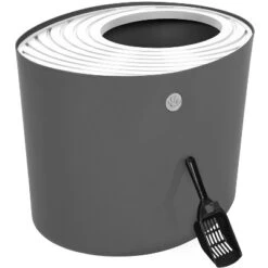 IRIS USA Top Entry Cat Litter Box With Cat Litter Scoop -PawHut Sales Store GUEST d436d2d6 e55d 400c b593 bab50f4c7557
