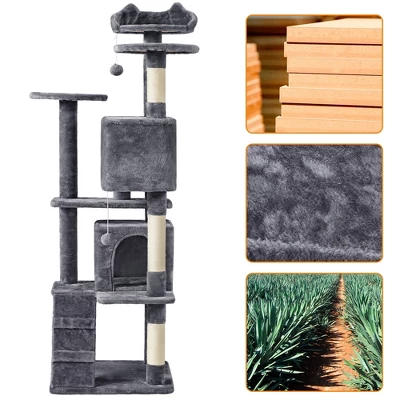 Yaheetech 70"H Cat Tree With 2 Condos For Kittens Small Cats 4 Yaheetech 70"H Cat Tree With 2 Condos For Kittens Small Cats - Image 4