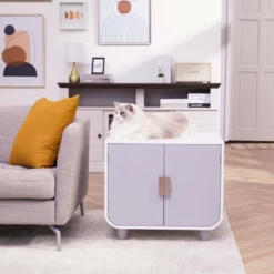 Teamson Pets Dyad Mid Century Wooden Cat Litter Box Cabinet And Side Table, Alpine White 15 Teamson Pets Dyad Mid Century Wooden Cat Litter Box Cabinet And Side Table, Alpine White -PawHut Sales Store GUEST d7897cfb a1a7 41f8 be93 8f9bdfc6a027