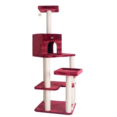 Armarkat Real Wood Cat Tower, Ultra Thick Faux Fur Covered Cat Condo House A6902B, Burgundy; 7 Armarkat Real Wood Cat Tower, Ultra Thick Faux Fur Covered Cat Condo House A6902B, Burgundy; - Image 7